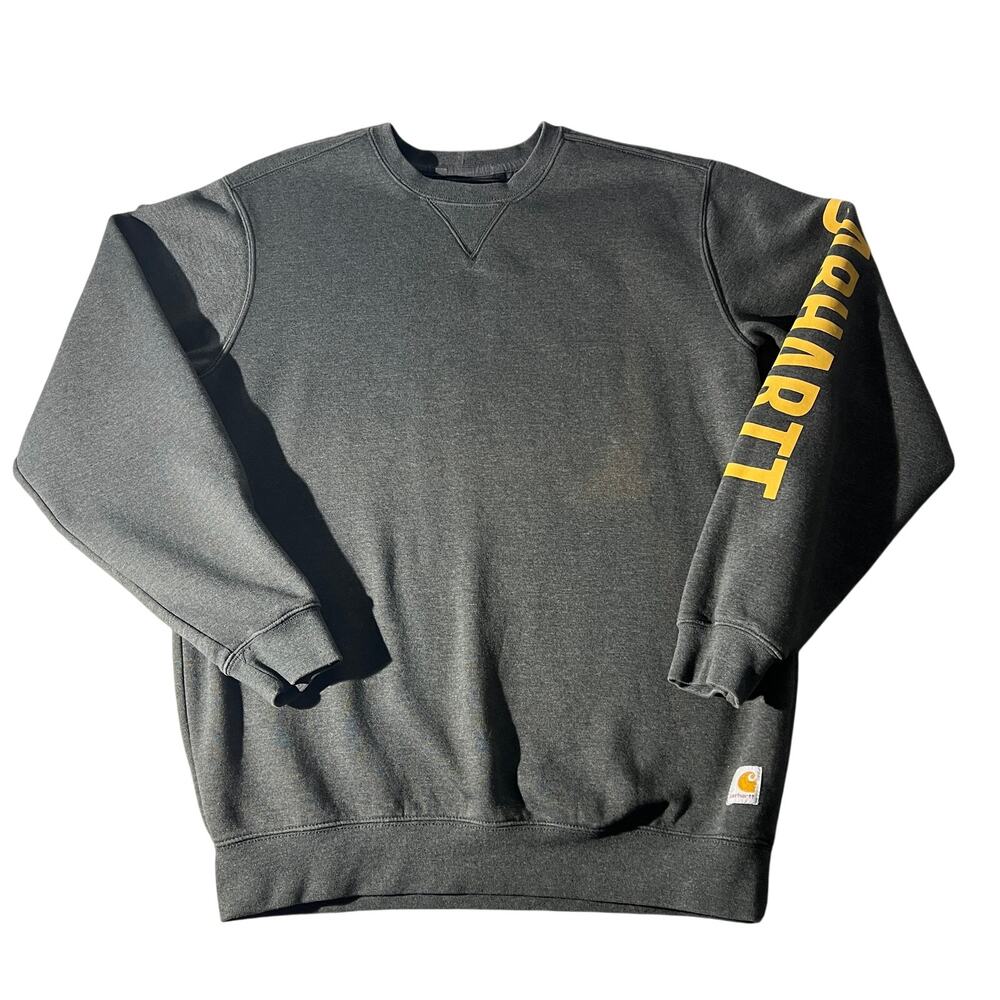 Carhartt Men’s M Gray Loose Fit Logo Sleeve Sweatshirt